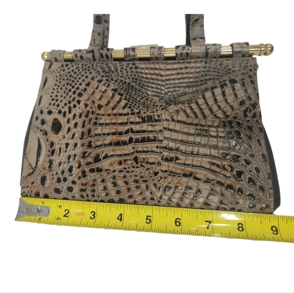 Merrell McGuiness Croc Embossed Leather Reversible Handbag Clutch Rare - Picture 6 of 16